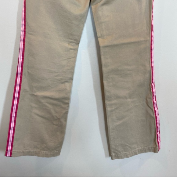 Hollister Khaki Pink Striped Pants Wide Leg Size 4 - Picture 5 of 6